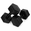 Hantle sześciokątne zestaw 2x4 kg ciężarki do ćwiczeń obciążniki fitness czarne MOVEPRO