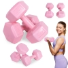 Hantle sześciokątne zestaw 2x4 kg ciężarki do ćwiczeń obciążniki fitness różowe MOVEPRO