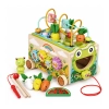 Drewniana kostka edukacyjna żabka 8w1 wózek sorter cymbałki łowienie robaczków ECOTOYS