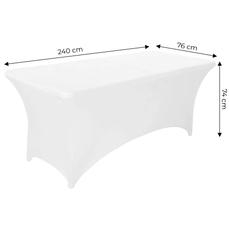 Obrus uniwersalny pokrowiec na stół cateringowy 240 cm 8FT biały elastyczny MultiGarden