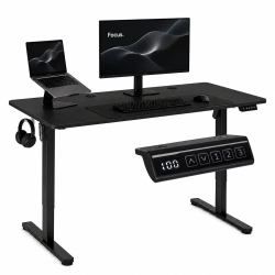 Biurko elektryczne 120x60 cm podnoszone regulacja wysokości 72-118 cm czarne ModernHome Biurko elektryczne 120x60 cm podnoszone regulacja wysokości 72-118 cm czarne ModernHome