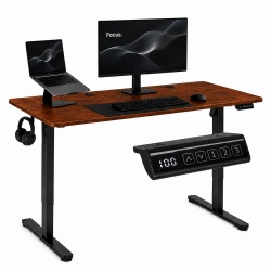 Biurko elektryczne 120x60 cm podnoszone regulacja wysokości 72-118 cm postarzany dąb ModernHome Biurko elektryczne 120x60 cm podnoszone regulacja wysokości 72-118 cm postarzany dąb ModernHome
