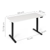 Biurko elektryczne 120x60 cm podnoszone regulacja wysokości 72-118 cm biały blat ModernHome