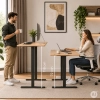 Biurko elektryczne 140x60 cm podnoszone regulacja wysokości 72-118 cm jasny dąb ModernHome