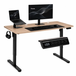 Biurko elektryczne 140x60 cm podnoszone regulacja wysokości 72-118 cm jasny dąb ModernHome Biurko elektryczne 140x60 cm podnoszone regulacja wysokości 72-118 cm jasny dąb ModernHome