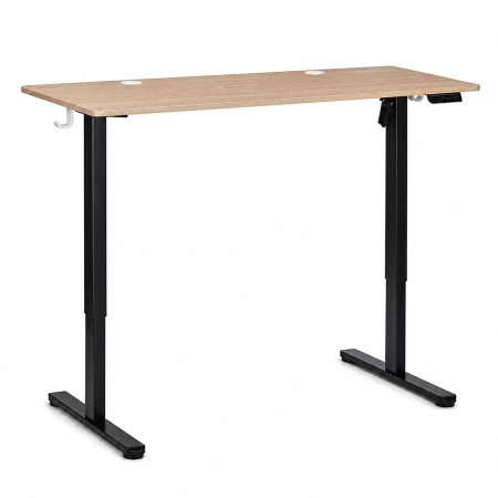 Biurko elektryczne 140x60 cm podnoszone regulacja wysokości 72-118 cm jasny dąb ModernHome