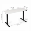 Biurko elektryczne 140x60 cm podnoszone regulacja wysokości 72-118 cm biały blat ModernHome