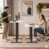 Biurko elektryczne 140x60 cm podnoszone regulacja wysokości 72-118 cm biały blat ModernHome
