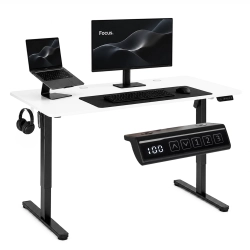 Biurko elektryczne 140x60 cm podnoszone regulacja wysokości 72-118 cm biały blat ModernHome Biurko elektryczne 140x60 cm podnoszone regulacja wysokości 72-118 cm biały blat ModernHome