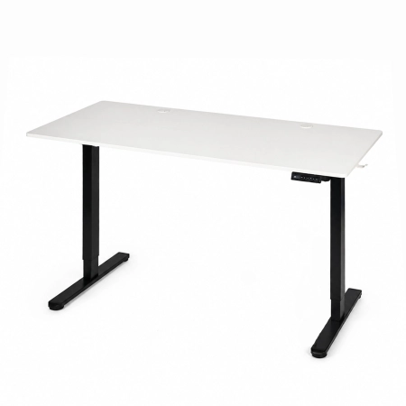 Biurko elektryczne 140x60 cm podnoszone regulacja wysokości 72-118 cm biały blat ModernHome