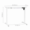 Stelaż biurka elektryczny regulacja wysokości 72-118 cm blat do 160 cm biały ModernHome