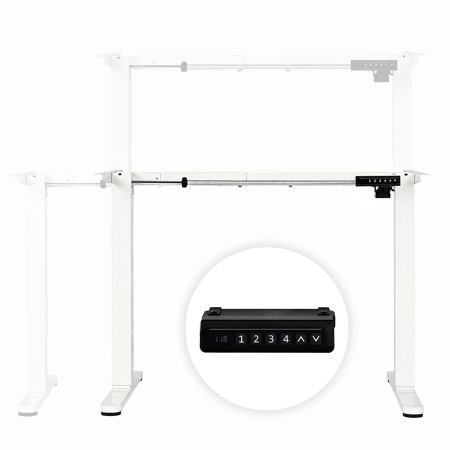 Stelaż biurka elektryczny regulacja wysokości 72-118 cm blat do 160 cm biały ModernHome