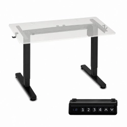 Stelaż biurka elektryczny regulacja wysokości 72-118 cm blat do 160 cm czarny ModernHome