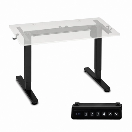 Stelaż biurka elektryczny regulacja wysokości 72-118 cm blat do 160 cm czarny ModernHome