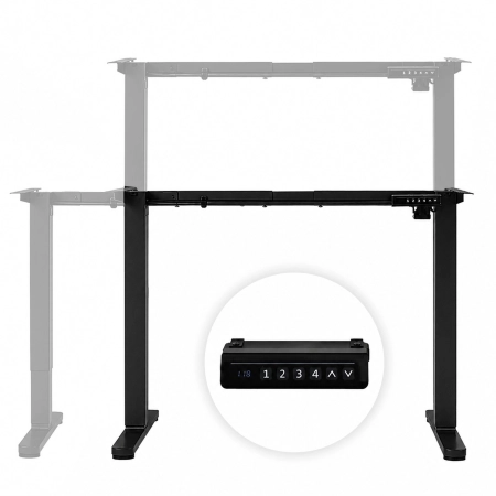 Stelaż biurka elektryczny regulacja wysokości 72-118 cm blat do 160 cm czarny ModernHome