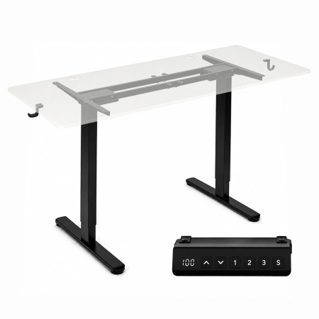 Stelaż biurka elektryczny regulacja wysokości 72-120 cm blat do 160 cm czarny ModernHome