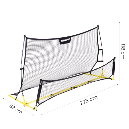 Rebounder trenażer piłkarski dwustronny do treningu strzałów 220x120 cm MOVEPRO