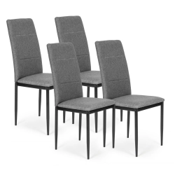 Komplet 4 krzeseł krzesło do jadalni i salonu szare ModernHome Komplet 4 krzeseł krzesło do jadalni i salonu szare ModernHome