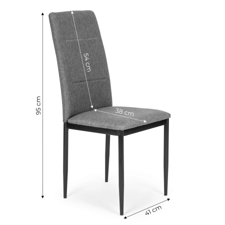 Komplet 4 krzeseł krzesło do jadalni i salonu szare ModernHome