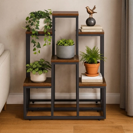Kwietnik stojący stojak na kwiaty ozdoby 6 półek loft ModernHome