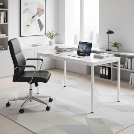 Stół do kuchni jadalni dla 4-5 osób biurko komputerowe 120x60 cm biały marmur ModernHome