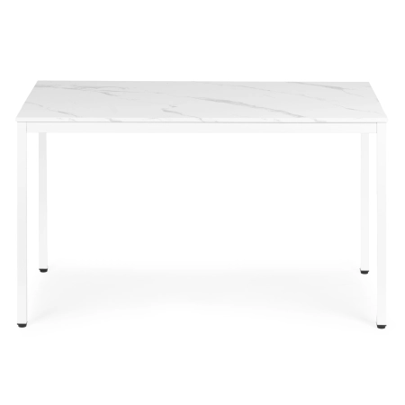 Stół do kuchni jadalni dla 4-5 osób biurko komputerowe 120x60 cm biały marmur ModernHome
