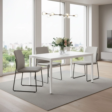 Stół do kuchni jadalni dla 4-5 osób biurko komputerowe 120x60 cm biały ModernHome
