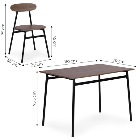 Zestaw mebli do jadalni kuchni stół + 4 krzesła OSLO ModernHome