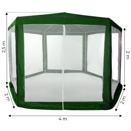 Namiot pawilon ogrodowy handlowy 2x2x2 m z moskitierą zielony MultiGarden
