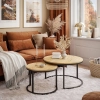 Zestaw stolików kawowych 2 szt. okrągłe loftowy design ModernHome