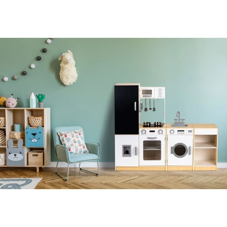 Drewniana kuchnia dla dzieci osobne segmenty XXL tablica + LED ECOTOYS