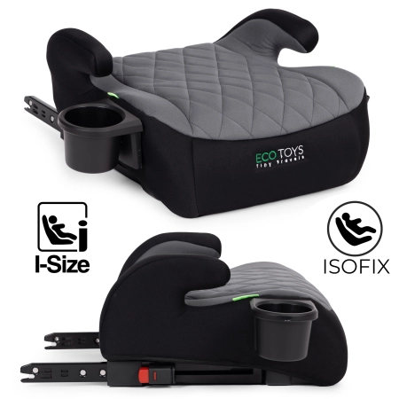 Fotelik samochodowy Booster ECOTOYS Isofix I-Size podstawka dla dziecka od 125-150 cm wzrostu