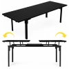 Stół ogrodowy rozkładany 180-240 cm do 12 os. stal HDPE czarny MultiGarden