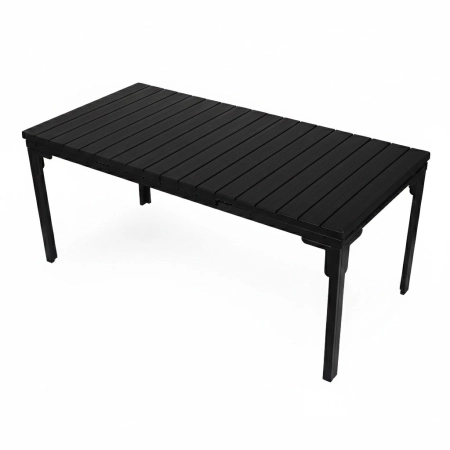Stół ogrodowy rozkładany 180-240 cm do 12 os. stal HDPE czarny MultiGarden