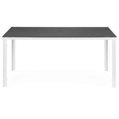 Stół ogrodowy 6-osobowy 156x78 cm polywood meble na taras szare białe MultiGarden