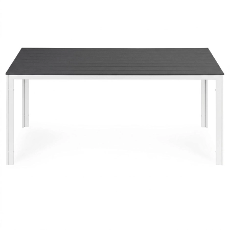 Stół ogrodowy 6-osobowy 156x78 cm polywood meble na taras szare białe MultiGarden