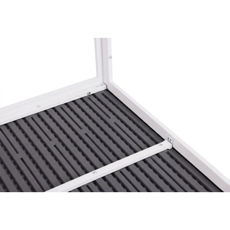 Stół ogrodowy 6-osobowy 156x78 cm polywood meble na taras szare białe MultiGarden