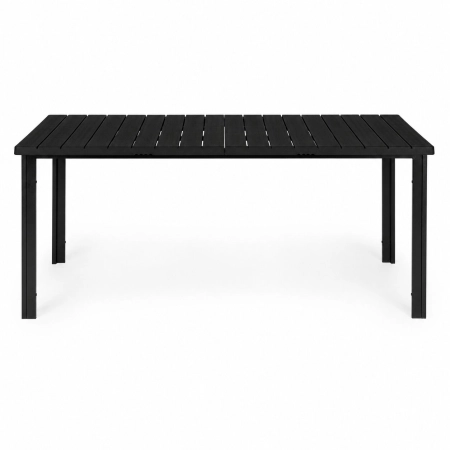 Duży stół ogrodowy 8-osobowy 180x90 cm na taras ogród czarny MultiGarden