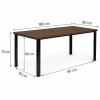 Duży stół ogrodowy 8-osobowy 180x90 cm na taras ogród brązowy blat MultiGarden
