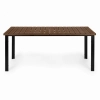 Duży stół ogrodowy 8-osobowy 180x90 cm na taras ogród brązowy blat MultiGarden