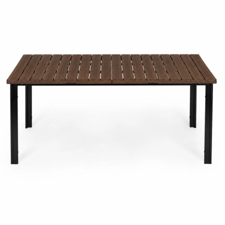 Duży stół ogrodowy 8-osobowy 180x90 cm na taras ogród brązowy blat MultiGarden