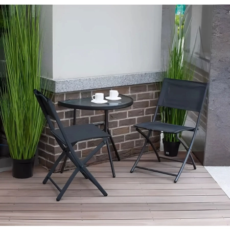 Stolik półokrągły szklany kawowy na balkon taras patio MultiGarden