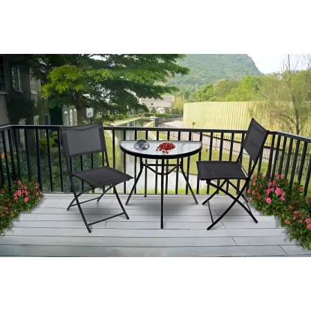 Stolik półokrągły szklany kawowy na balkon taras patio MultiGarden