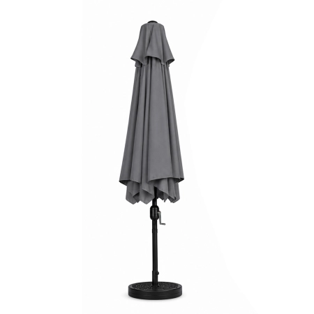 Prostokątny duży parasol ogrodowy skośny łamany z korbą szary 200x130 cm MultiGarden