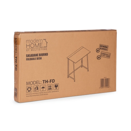 Biurko komputerowe składane 80x45 cm stolik pod laptopa czarne ModernHome