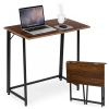 Biurko komputerowe składane 80x45 cm stolik pod laptopa loft ciemny orzech ModernHome