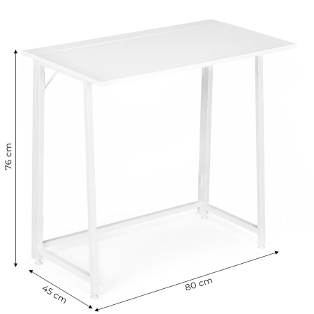Biurko komputerowe składane 80x45 cm stolik pod laptopa białe ModernHome
