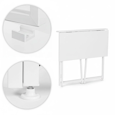 Biurko komputerowe składane 80x45 cm stolik pod laptopa białe ModernHome