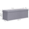 Pufa pikowana 111x38 cm ze schowkiem tapicerowana ława skrzynia jasnoszara ModernHome