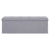 Pufa pikowana 111x38 cm ze schowkiem tapicerowana ława skrzynia jasnoszara ModernHome